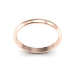 14K Rose Gold 2.5mm half round wedding band - DELLAFORA
