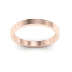 14K Rose Gold 2.5mm heavy weight flat wedding band - DELLAFORA