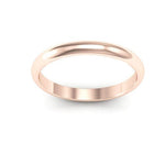 14K Rose Gold 2.5mm heavy weight half round wedding band - DELLAFORA