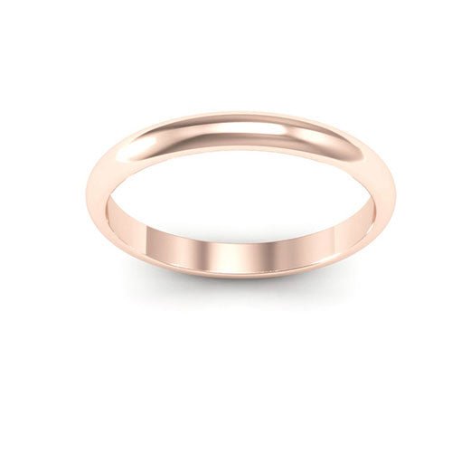 14K Rose Gold 2.5mm heavy weight half round wedding band - DELLAFORA