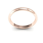 14K Rose Gold 2.5mm heavy weight half round wedding band - DELLAFORA