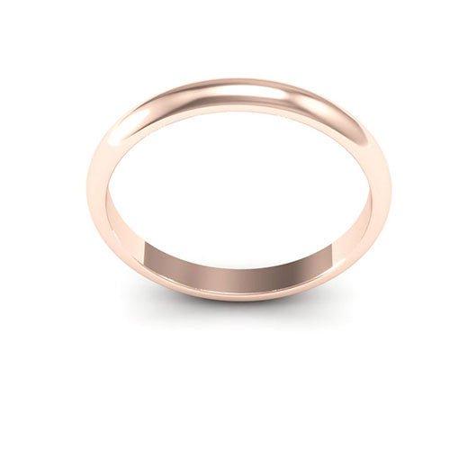 14K Rose Gold 2.5mm heavy weight half round wedding band - DELLAFORA