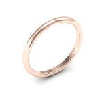 14K Rose Gold 2mm half round comfort fit wedding band - DELLAFORA