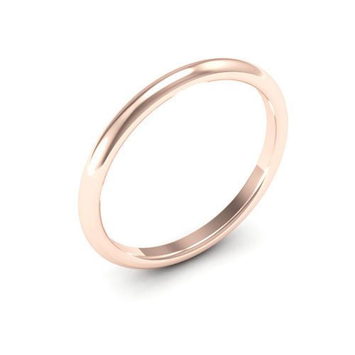 14K Rose Gold 2mm half round comfort fit wedding band - DELLAFORA