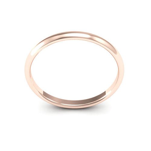 14K Rose Gold 2mm half round comfort fit wedding band - DELLAFORA