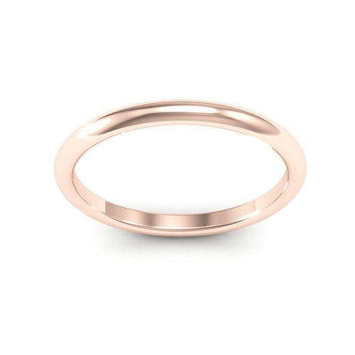 14K Rose Gold 2mm half round comfort fit wedding band - DELLAFORA