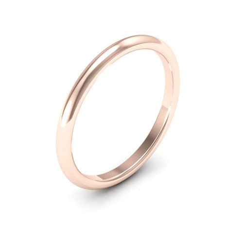 14K Rose Gold 2mm half round comfort fit wedding band - DELLAFORA