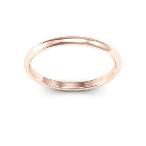 14K Rose Gold 2mm half round comfort fit wedding band - DELLAFORA