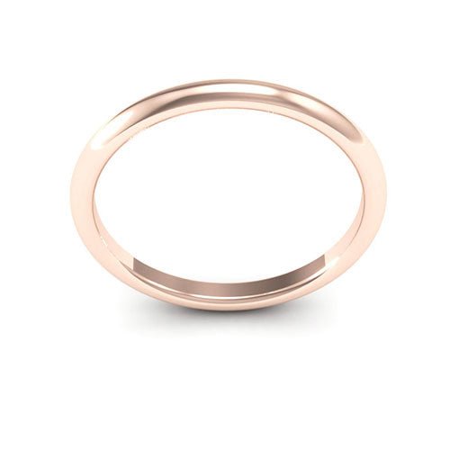 14K Rose Gold 2mm half round comfort fit wedding band - DELLAFORA