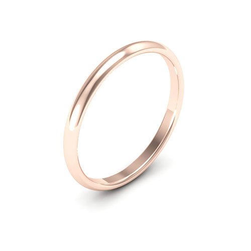14K Rose Gold 2mm half round comfort fit wedding band - DELLAFORA