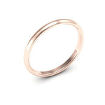 14K Rose Gold 2mm half round comfort fit wedding band - DELLAFORA