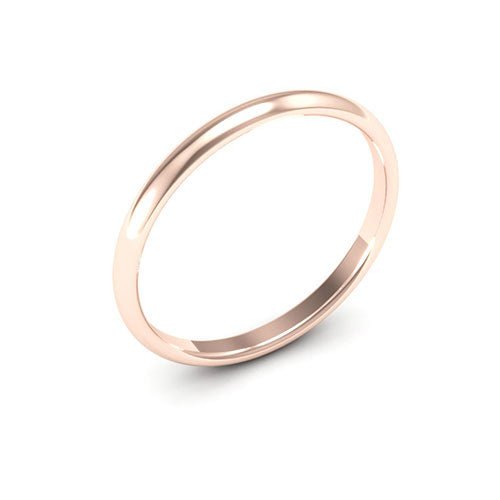14K Rose Gold 2mm half round comfort fit wedding band - DELLAFORA