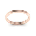 14K Rose Gold 2mm heavy weight flat wedding band - DELLAFORA