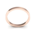14K Rose Gold 2mm heavy weight flat wedding band - DELLAFORA