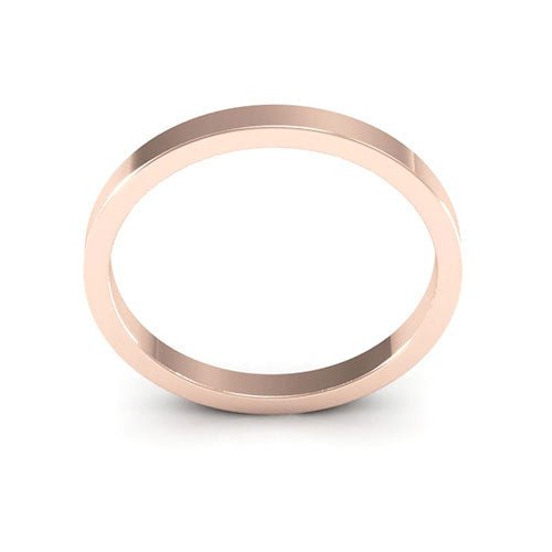 14K Rose Gold 2mm heavy weight flat wedding band - DELLAFORA
