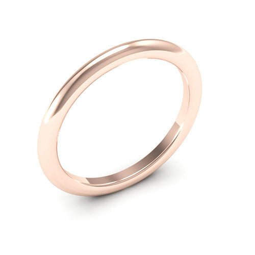14K Rose Gold 2mm heavy weight half round comfort fit wedding band - DELLAFORA