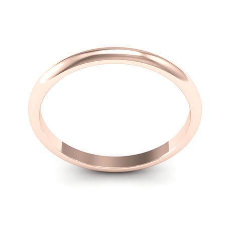 14K Rose Gold 2mm heavy weight half round wedding band - DELLAFORA