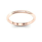 14K Rose Gold 2mm heavy weight half round wedding band - DELLAFORA