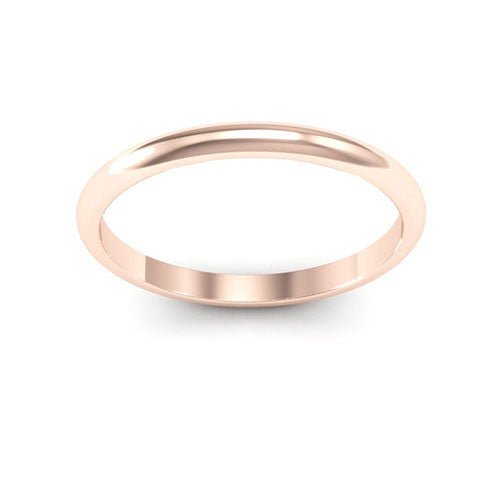 14K Rose Gold 2mm heavy weight half round wedding band - DELLAFORA