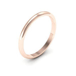 14K Rose Gold 2mm heavy weight half round wedding band - DELLAFORA