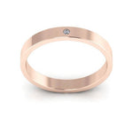 14K Rose Gold 3mm flat diamond wedding band - DELLAFORA