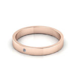 14K Rose Gold 3mm flat diamond wedding band - DELLAFORA