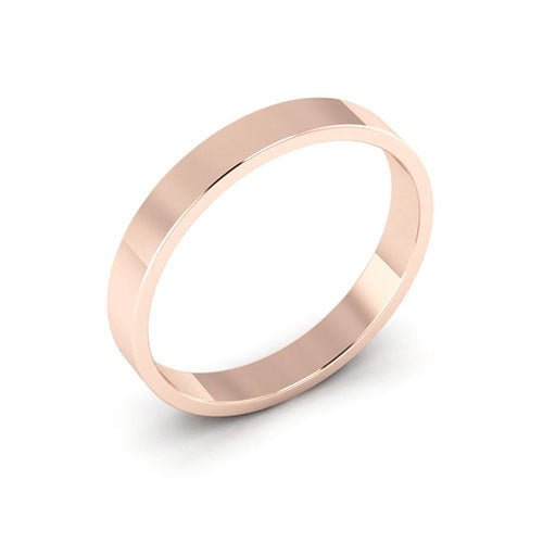 14K Rose Gold 3mm flat wedding band - DELLAFORA