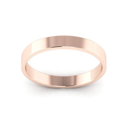 14K Rose Gold 3mm flat wedding band - DELLAFORA
