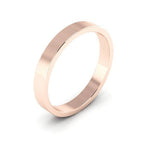 14K Rose Gold 3mm flat wedding band - DELLAFORA
