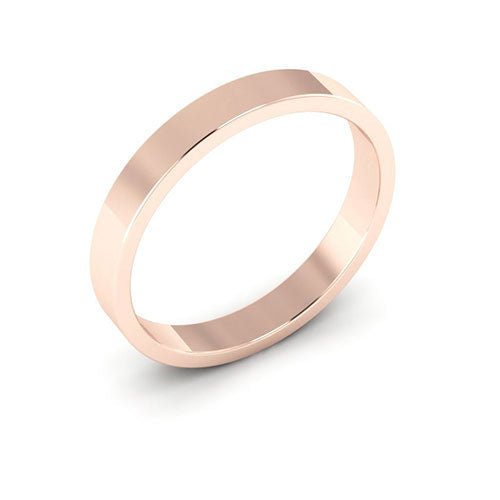 14K Rose Gold 3mm flat wedding band - DELLAFORA