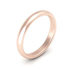 14K Rose Gold 3mm half round comfort fit wedding band - DELLAFORA
