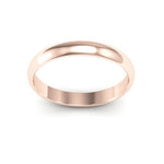 14K Rose Gold 3mm half round wedding band - DELLAFORA
