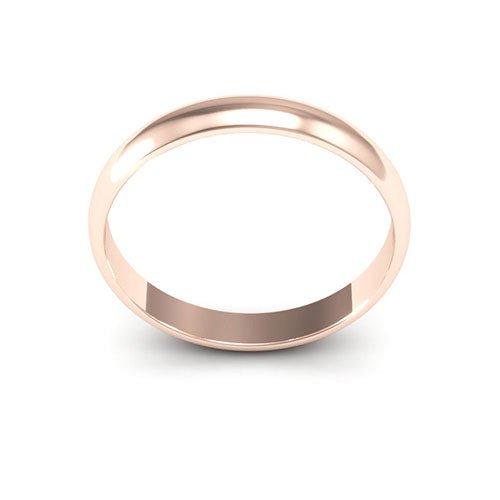 14K Rose Gold 3mm half round wedding band - DELLAFORA