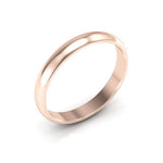 14K Rose Gold 3mm half round wedding band - DELLAFORA