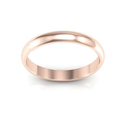 14K Rose Gold 3mm half round wedding band - DELLAFORA