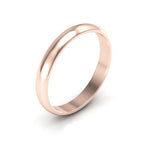 14K Rose Gold 3mm half round wedding band - DELLAFORA