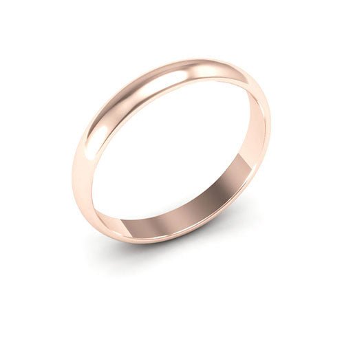 14K Rose Gold 3mm half round wedding band - DELLAFORA