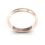 14K Rose Gold 3mm heavy weight half round wedding band - DELLAFORA