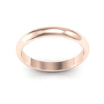 14K Rose Gold 3mm heavy weight half round wedding band - DELLAFORA