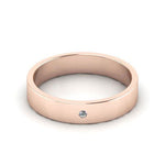 14K Rose Gold 4mm flat diamond wedding band - DELLAFORA