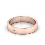 14K Rose Gold 4mm flat diamond wedding band - DELLAFORA