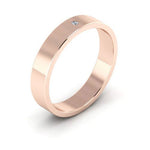 14K Rose Gold 4mm flat diamond wedding band - DELLAFORA
