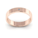 14K Rose Gold 4mm flat diamond wedding band - DELLAFORA