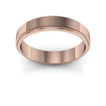 14K Rose Gold 4mm flat edge design wedding band - DELLAFORA