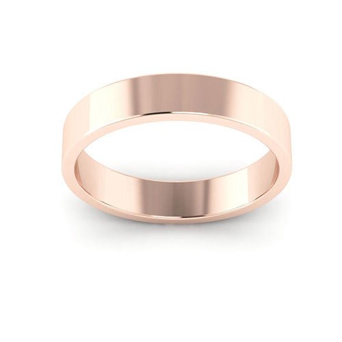 14K Rose Gold 4mm flat wedding band - DELLAFORA