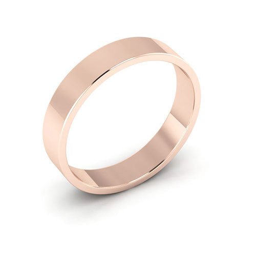 14K Rose Gold 4mm flat wedding band - DELLAFORA