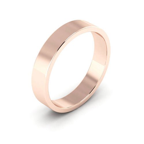 14K Rose Gold 4mm flat wedding band - DELLAFORA