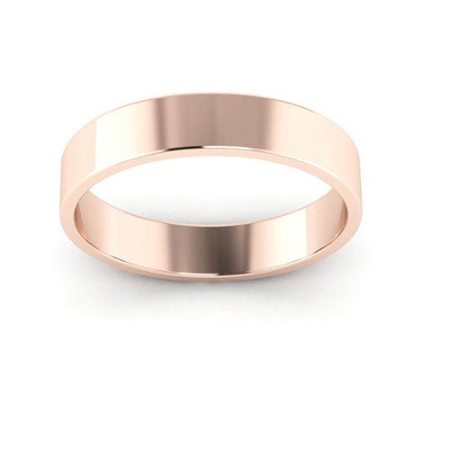 14K Rose Gold 4mm flat wedding band - DELLAFORA