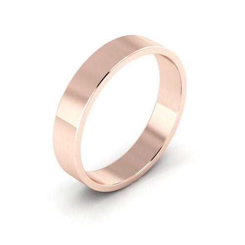 14K Rose Gold 4mm flat wedding band - DELLAFORA