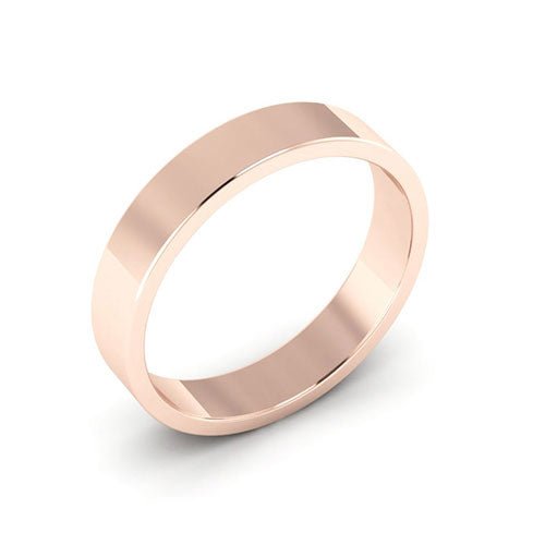 14K Rose Gold 4mm flat wedding band - DELLAFORA